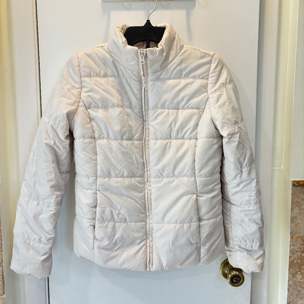Old Navy White Puffer Coat XS
